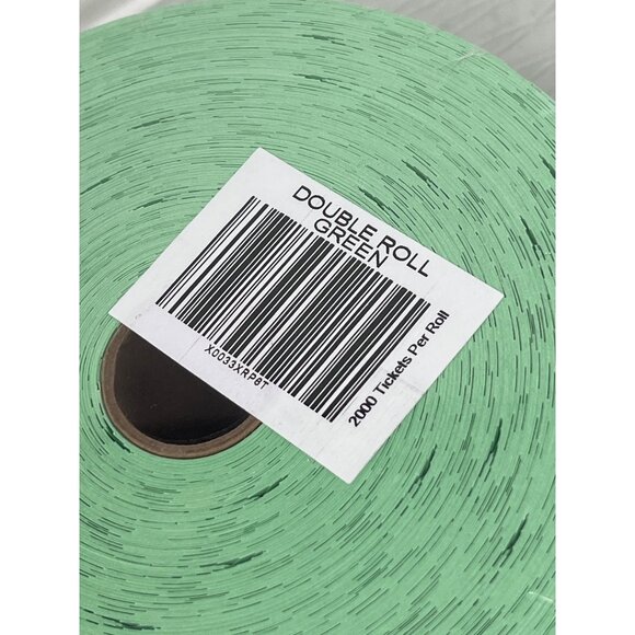 Double Roll Carnival Raffle Tickets 2000 Count Green Keep This Coupon - Picture 3 of 5
